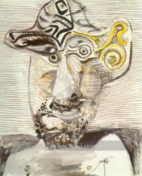 Buste d Man au chapeau 1972 cubiste Pablo Picasso Peinture à l'huile